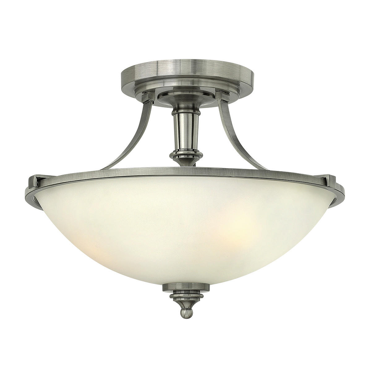 DECKENLEUCHTE  40.6/30.5 cm    - Nickelfarben, Romantik / Landhaus, Glas/Metall (40.6/30.5cm) - Elstead Lighting