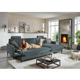 ECKSOFA  in Chenille, Flachgewebe Blau  316/175 cm  - Blau/Schwarz, Design, Textil/Metall (316/175cm) - Dieter Knoll