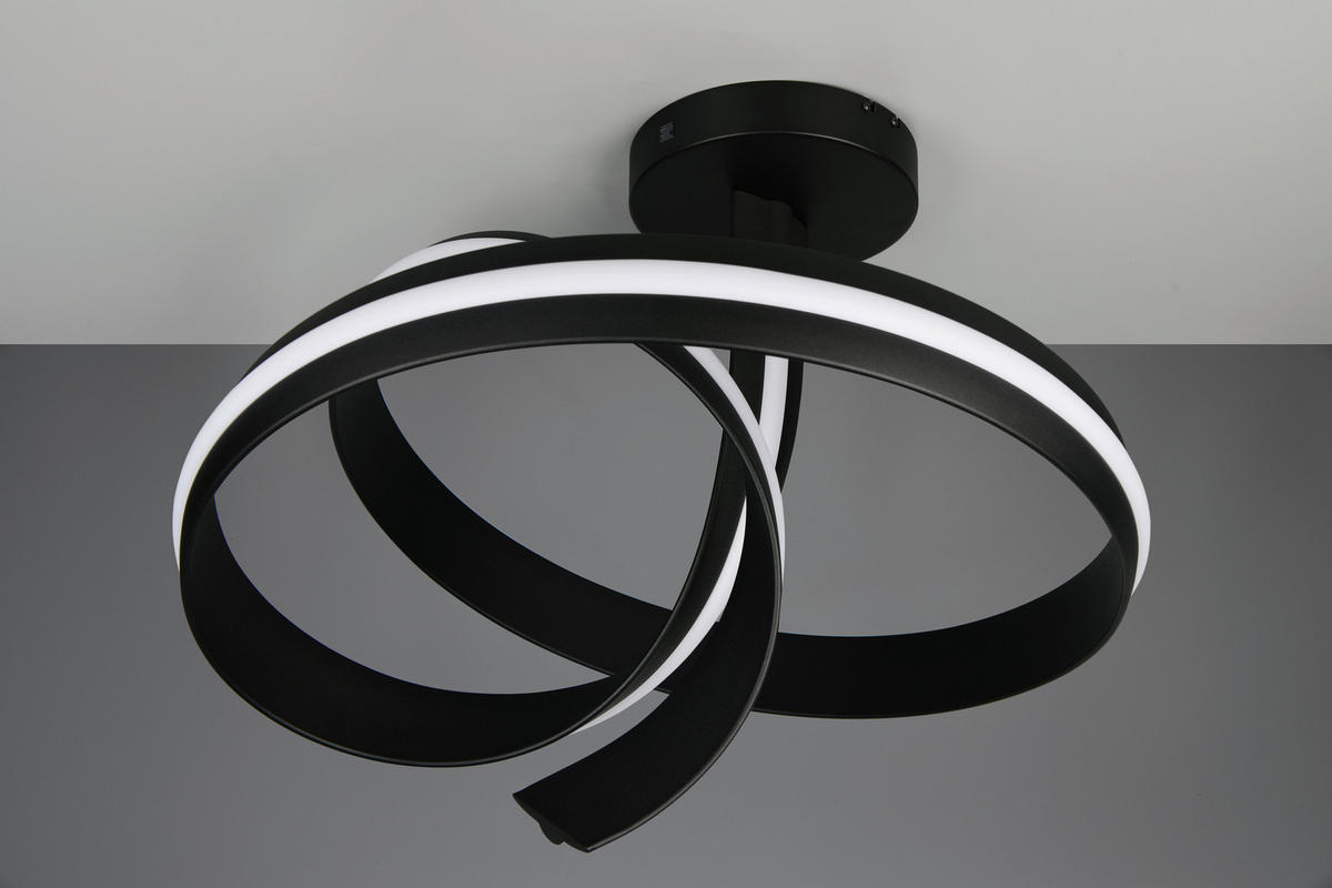 LED-DECKENLEUCHTE Cisenna 70/55 cm   - Schwarz, Design, Metall (70/55cm) - Cinque