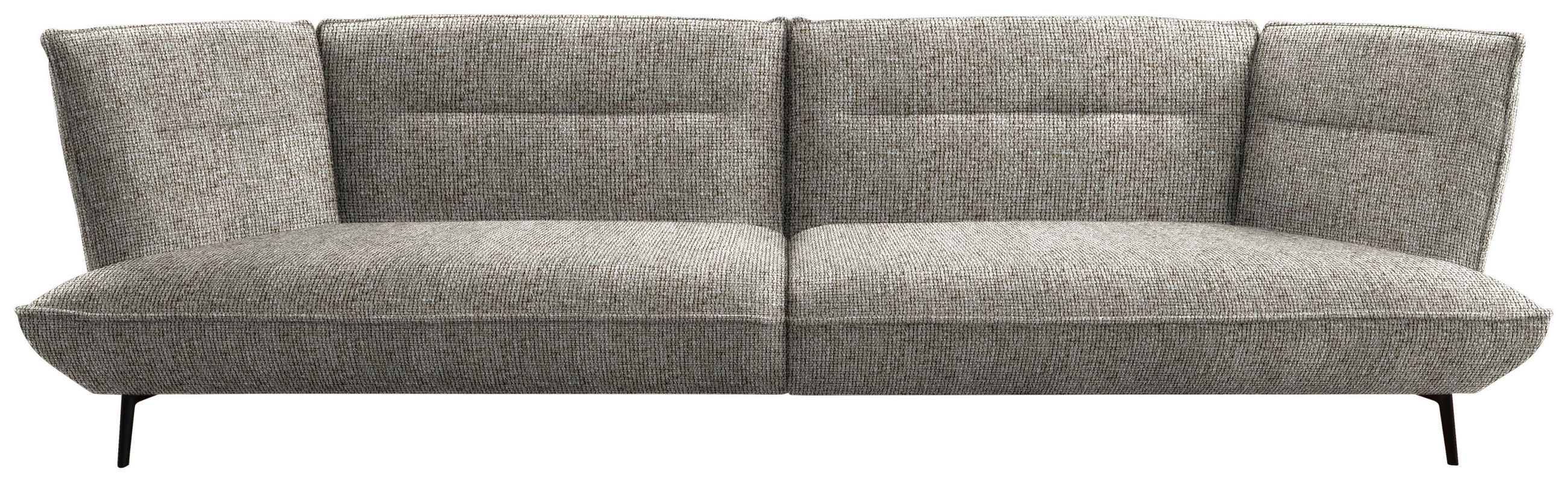 MEGASOFA in Flachgewebe Braun  - Schwarz/Braun, Design, Holzwerkstoff/Textil (339/92/99cm) - Moderano