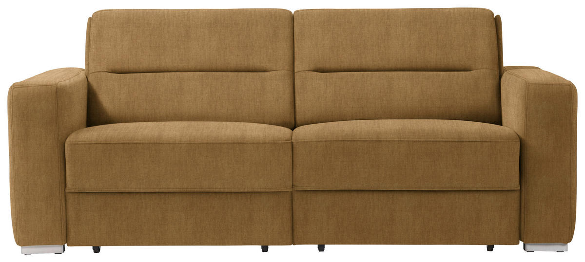 SCHLAFSOFA  in Hellbraun  - Hellbraun, KONVENTIONELL, Textil/Metall (202/86/92cm) - Sedda