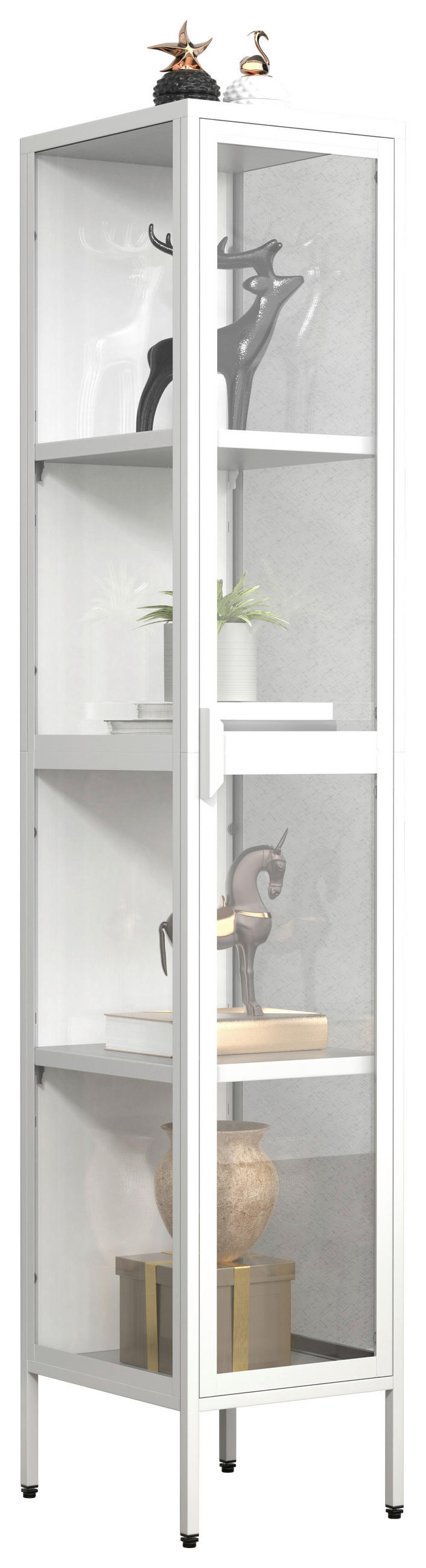 VITRINA 30/160/35 cm   - bijela/prozirno, Design, staklo/metal (30/160/35cm) - MID.YOU