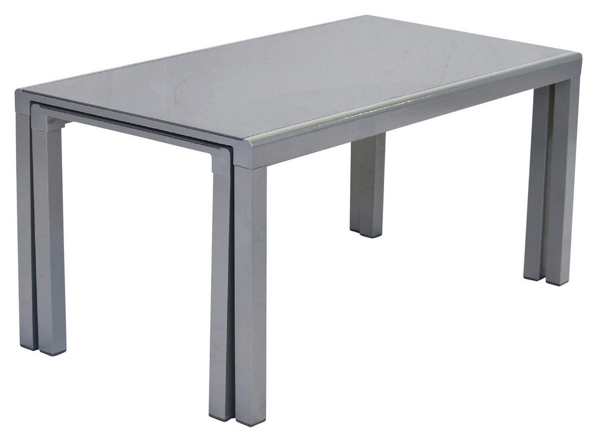 GARTENTISCH 160/78/75 cm  - Silberfarben, MODERN, Glas/Metall (160/78/75cm) - Gardenson