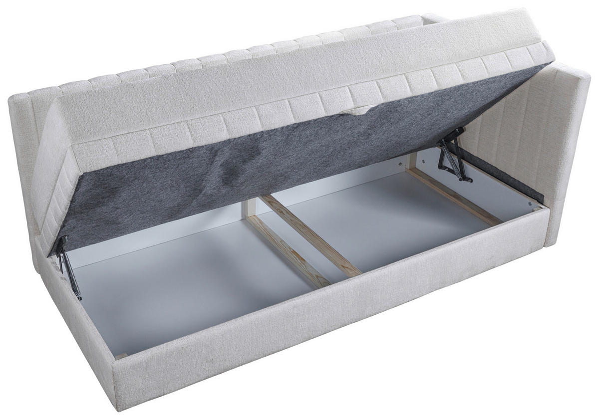 SCHLAFSOFA Chenille, Jacquard Creme  - Creme/Schwarz, Design, Kunststoff/Textil (212/83/99cm) - MID.YOU