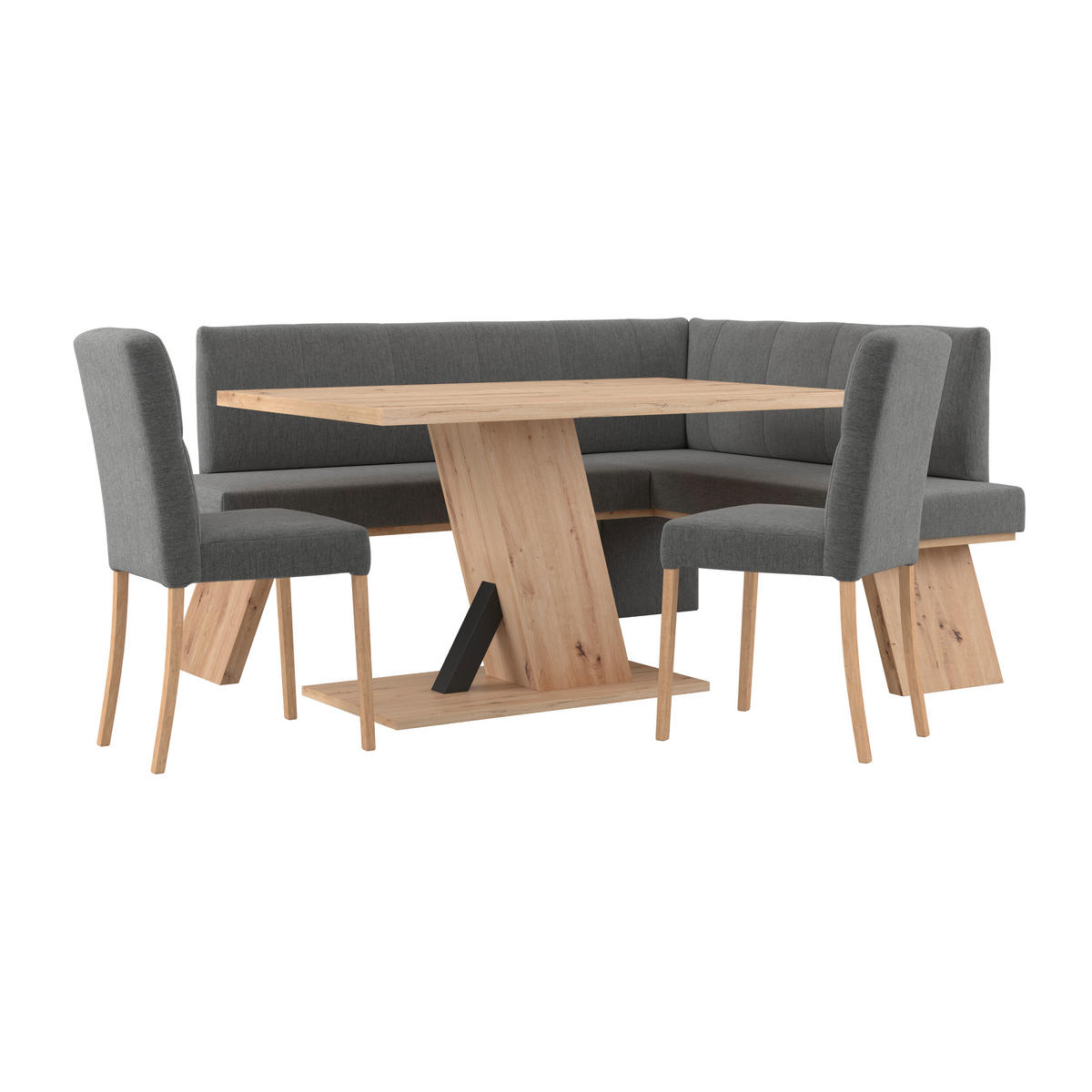 ECKBANK 185/150 cm Webstoff Anthrazit   - Eichefarben/Anthrazit, KONVENTIONELL, Textil (185/150cm)