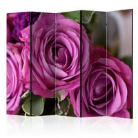 SKÄRMVÄGG  i trä, textil  grön, magenta  - magenta/grön, Basics, trä/textil (225/172/3cm) - artgeist