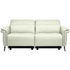 3-SITZER-SOFA Echtleder Weiss  - Weiss/Schwarz, Design, Leder/Metall (210/79/104cm) - Belluti