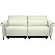 3-SITZER-SOFA  in Echtleder Weiß   - Schwarz/Weiß, Design, Leder/Metall (210/79/104cm) - Belluti