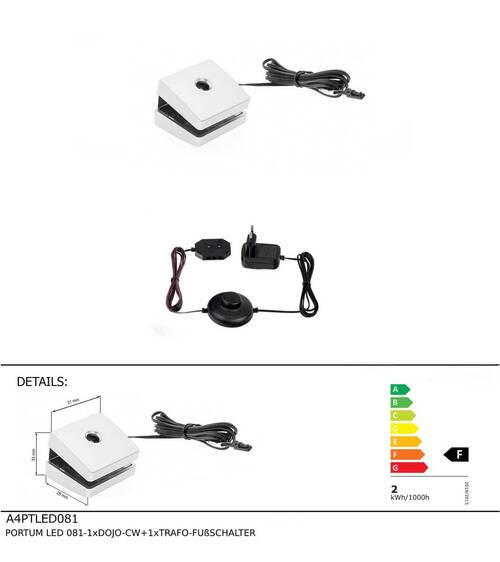LED-KLEMMLEUCHTE   - Silberfarben, KONVENTIONELL, Kunststoff - Carryhome