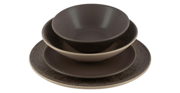KOMBISERVICE 24-teilig  - Graubraun, LIFESTYLE, Keramik - Novel