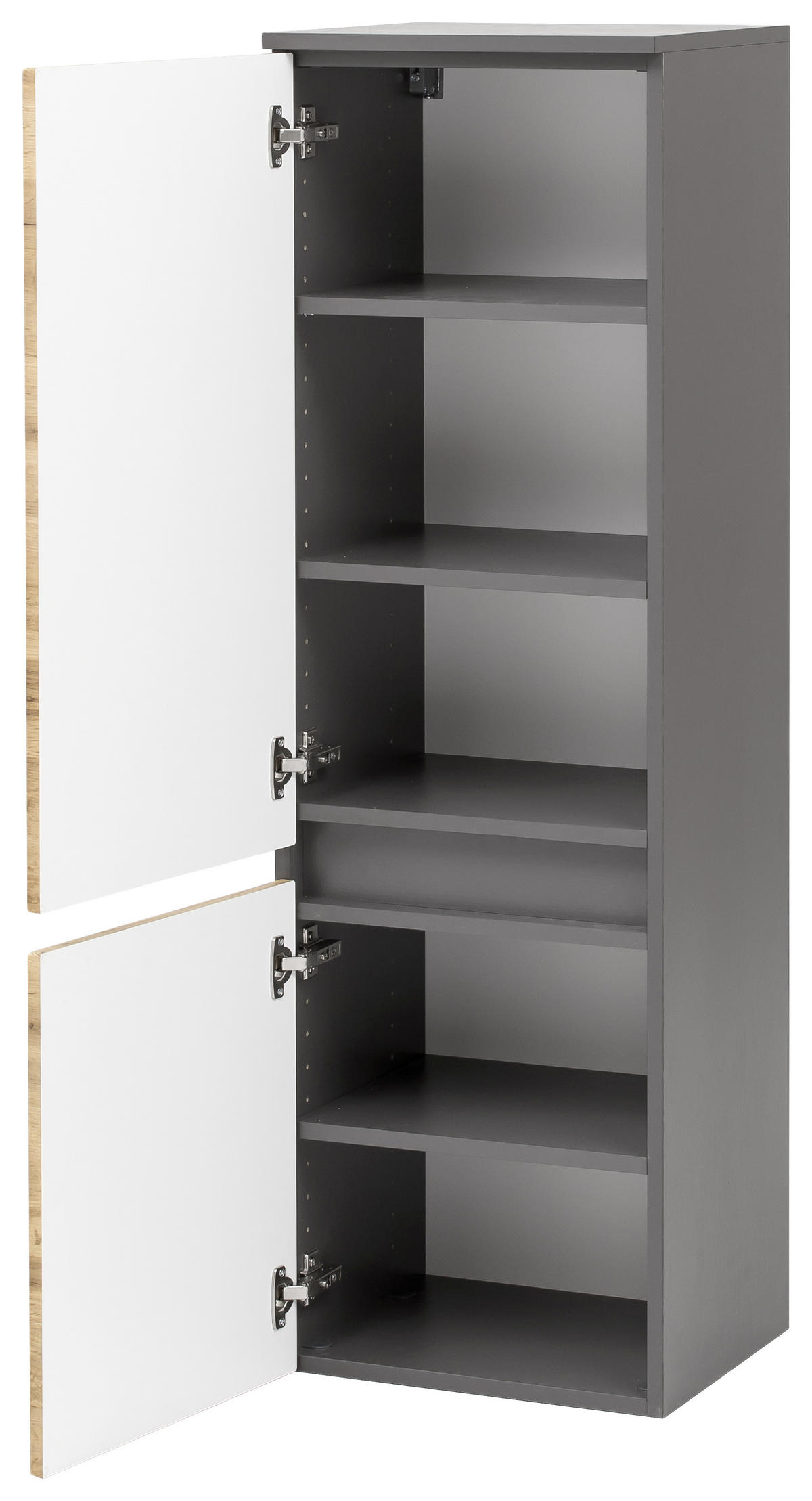 MIDISCHRANK 40/130/35 cm  - Eichefarben/Silberfarben, KONVENTIONELL, Holzwerkstoff (40/130/35cm) - Held