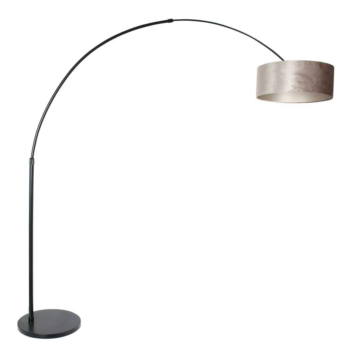 STEHLEUCHTE SPARKLED LIGHT 50/240/230 cm  - Taupe/Schwarz, Trend, Leder/Metall (50/240/230cm)
