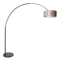 STEHLEUCHTE SPARKLED LIGHT 50/240/230 cm  - Taupe/Schwarz, Trend, Leder/Metall (50/240/230cm)