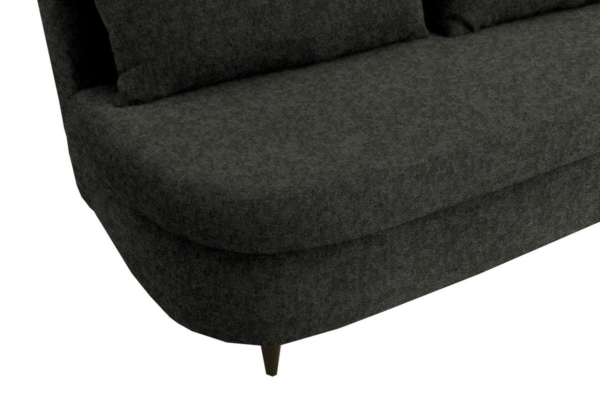 SCHLAFSOFA in Velours Dunkelgrün  - Dunkelgrün/Schwarz, Design, Holz/Textil (213/89/105cm) - Novel
