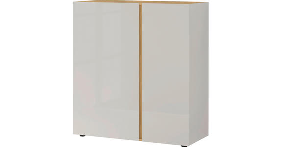 KOMMODE Eichefarben, Kaschmir - Kaschmir/Eichefarben, KONVENTIONELL, Glas/Holzwerkstoff (94/103/43cm) - Voleo