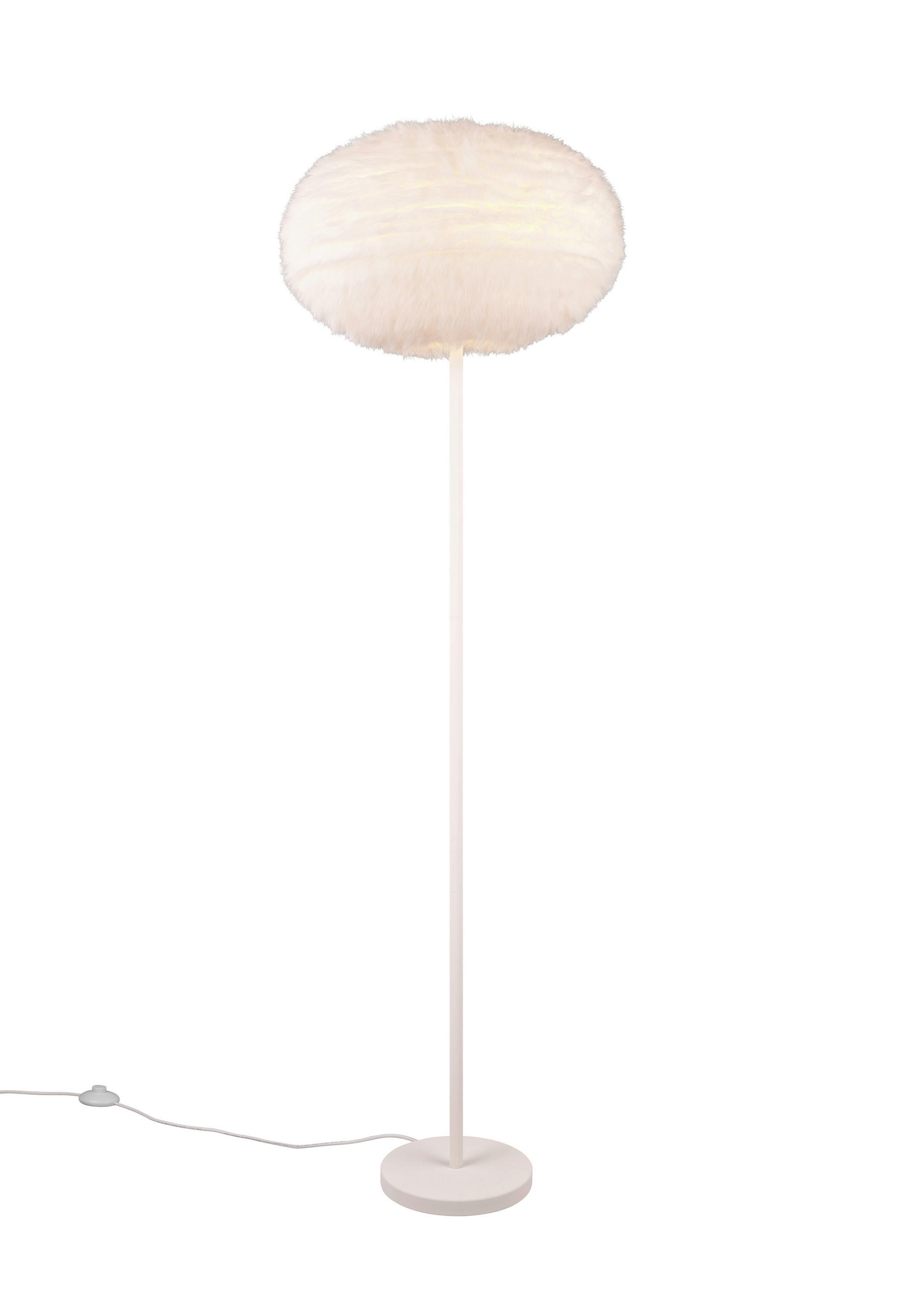 GOLVLAMPA Furry 50/154 cm    - vit/sandfärgad, Modern, metall/textil (50/154cm)