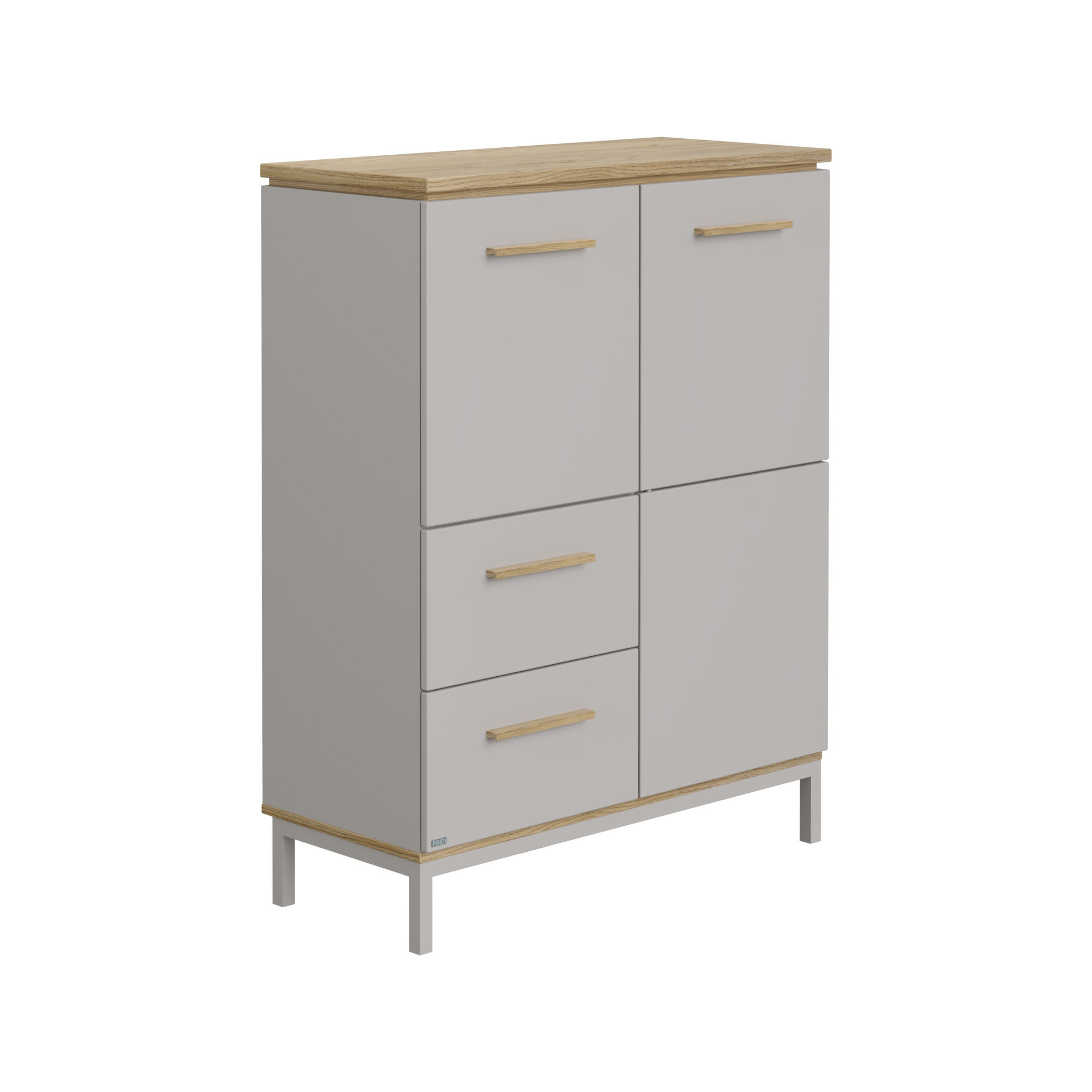 KOMMODE Benne in 90,9/117,4/39,6 cm - Eichefarben/Hellgrau, Basics, Holz/Holzwerkstoff (90,9/117,4/39,6cm) - Paidi