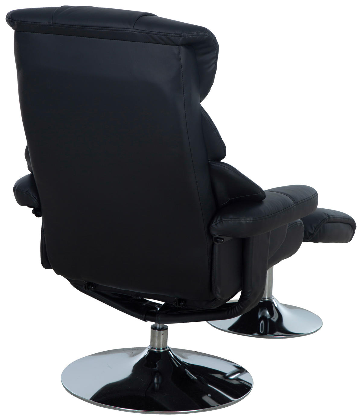 RELAXSESSELSET Lederlook Hocker    - Chromfarben/Schwarz, MODERN, Textil/Metall (80/108/86cm) - P & B