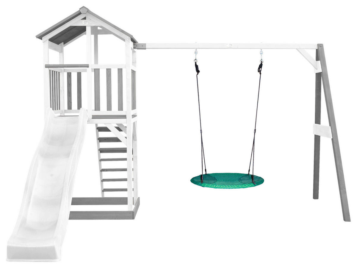 SPIELTURM 356,6/241,9/349 cm  - Weiß/Grau, KONVENTIONELL, Holz/Kunststoff (356,6/241,9/349cm) - Ambia Garden