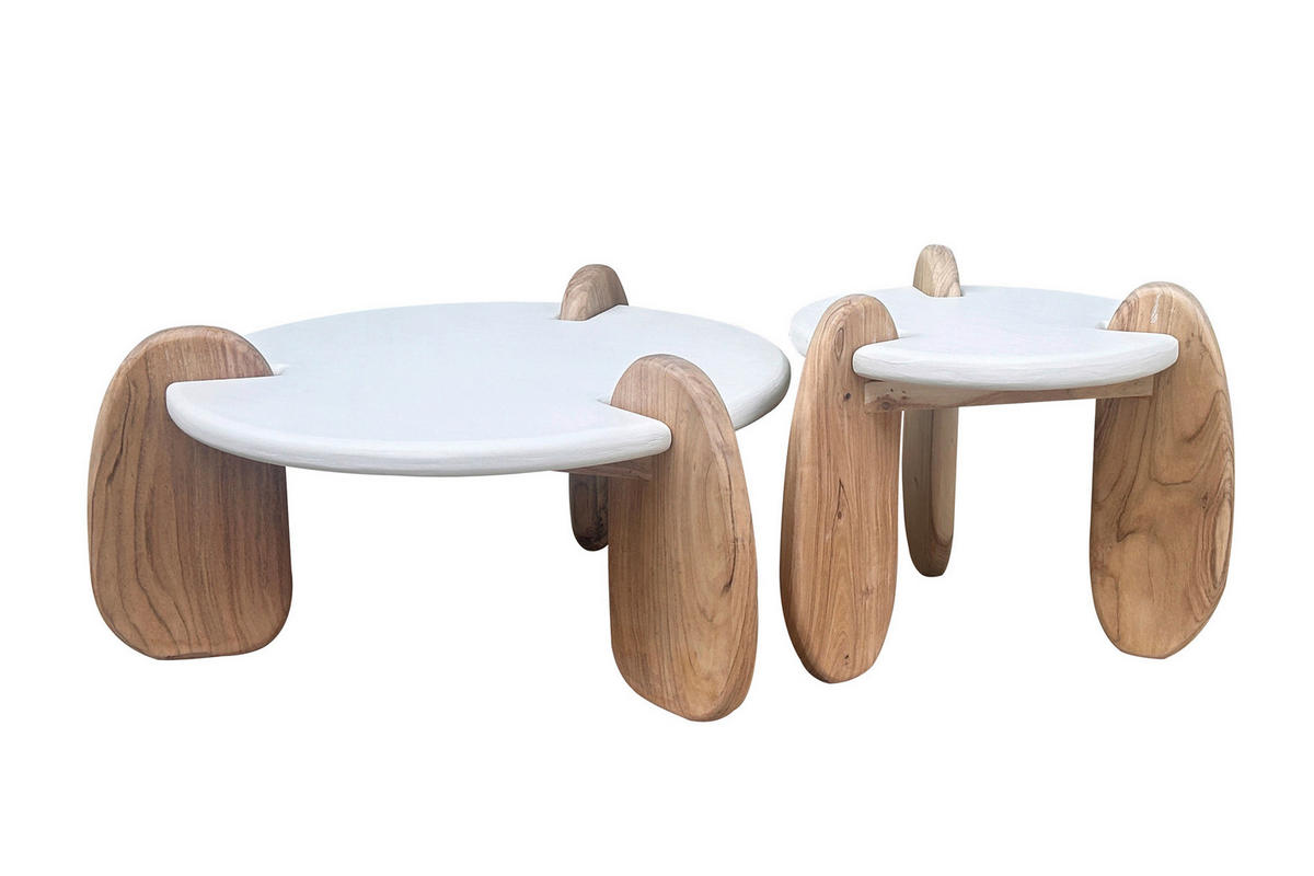 COUCHTISCH in Holz, Holzwerkstoff 80/80/45 cm  - Naturfarben/Weiß, Design, Holz/Holzwerkstoff (80/80/45cm) - MID.YOU