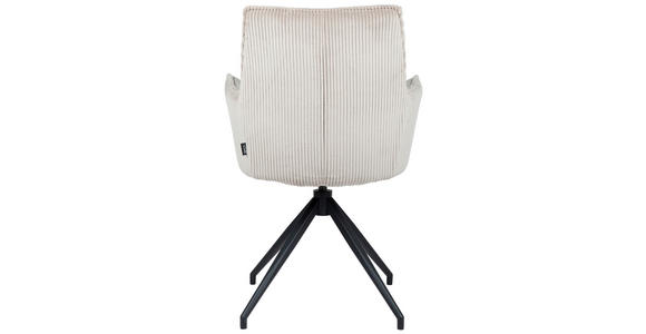 ARMLEHNSTUHL in Eisen Cord - Taupe/Schwarz, Design, Textil/Metall (59/89,5/63cm) - Novel