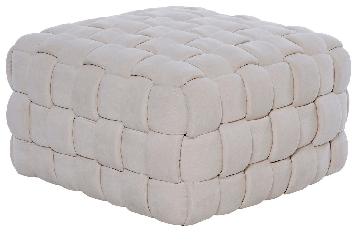 SITZWÜRFEL Samt  - Creme, MODERN, Textil (78/43/78cm)