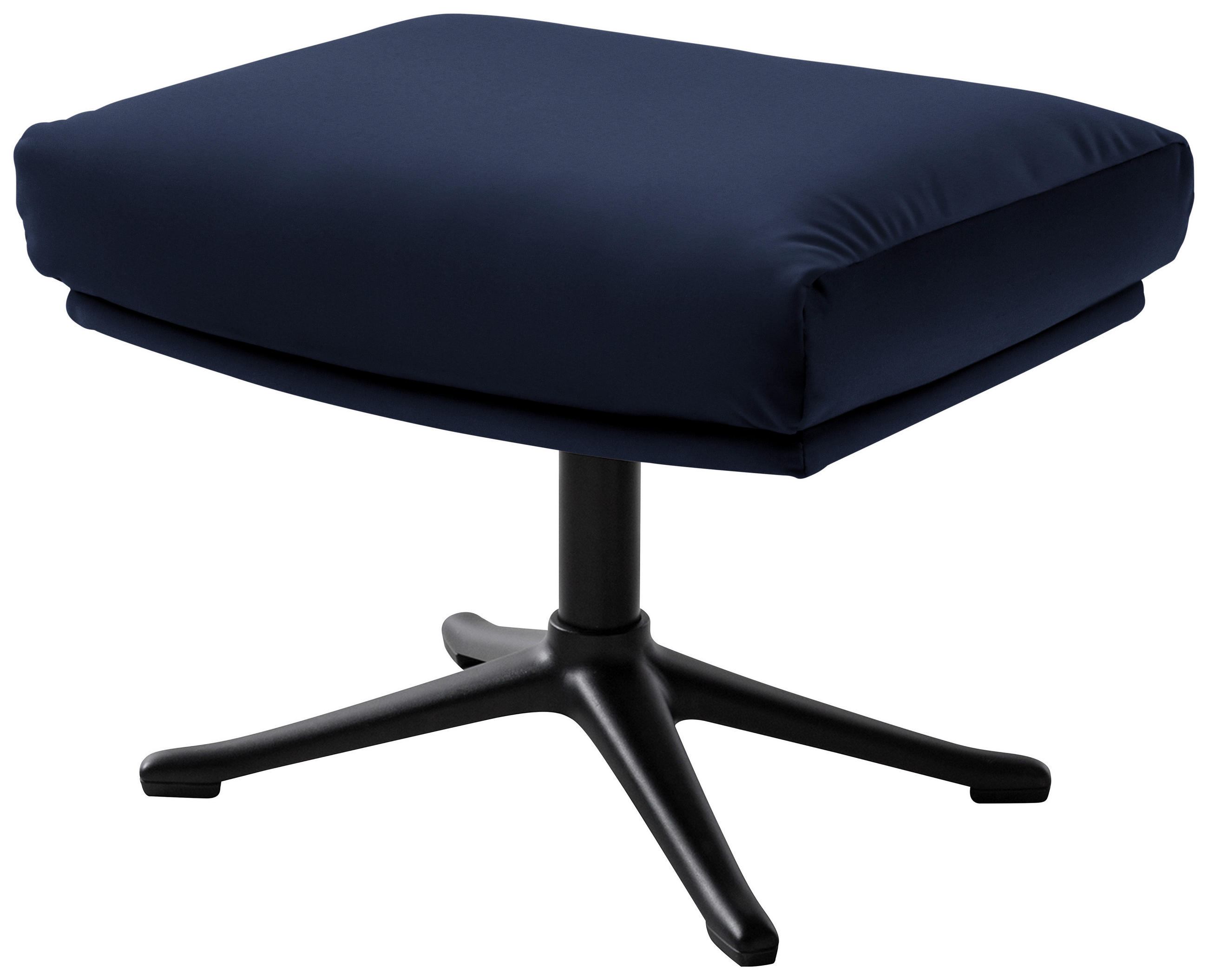 HOCKER in Textil Dunkelblau  - Schwarz/Dunkelblau, Design, Textil/Metall (51/37/41cm) - home24