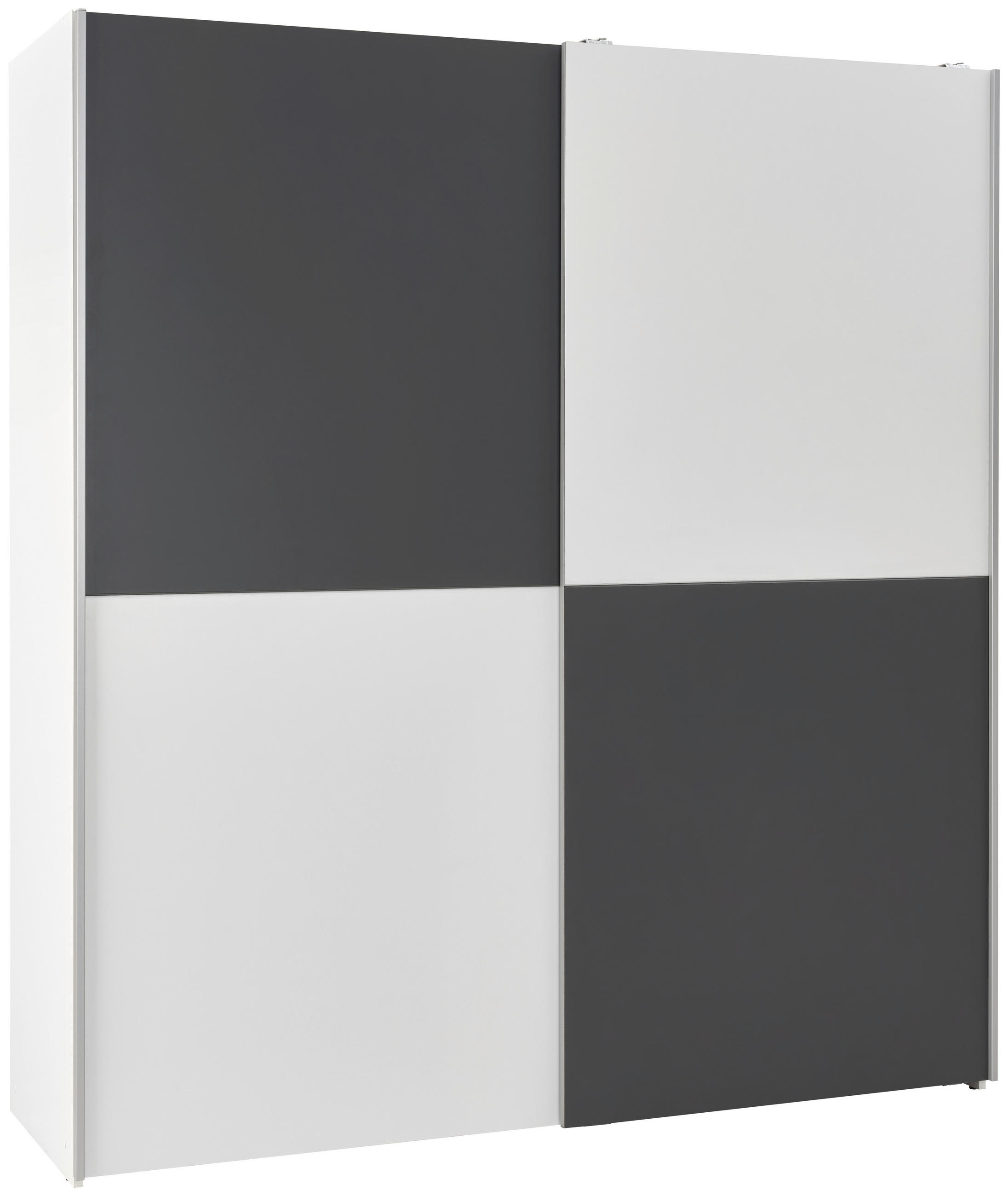 Schwebetürschrank 170cm Time, Weiß/graphitfarben