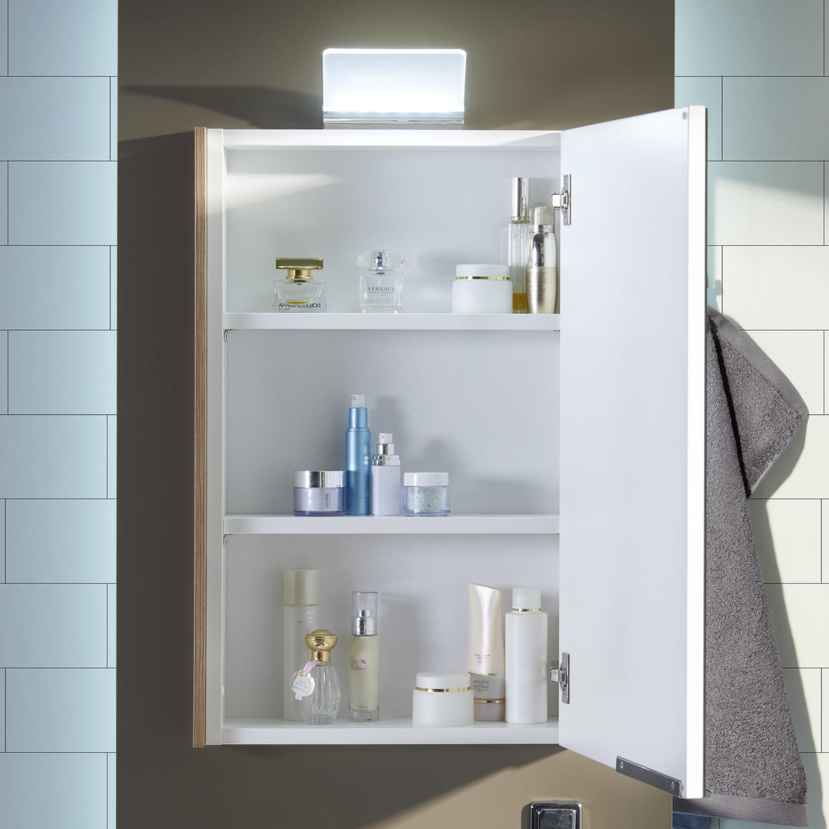 BADEZIMMER  in 64 cm  - Fichtefarben/Braun, KONVENTIONELL, Glas/Keramik (64cm) - Moderano