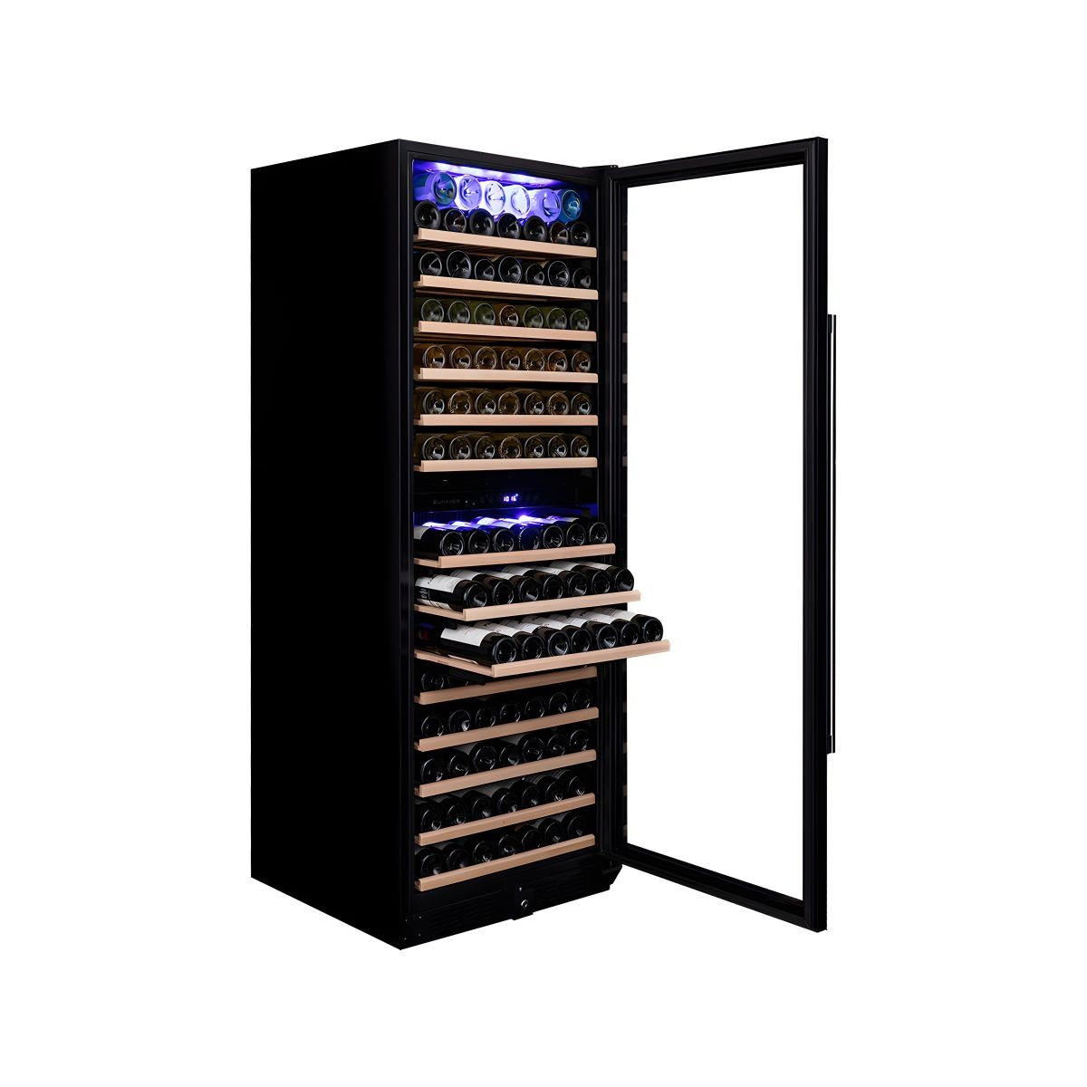 WEINKÜHLSCHRANK DX-181.490DBK  - Schwarz, Basics, Glas/Holz (65,5/183,5/68cm)