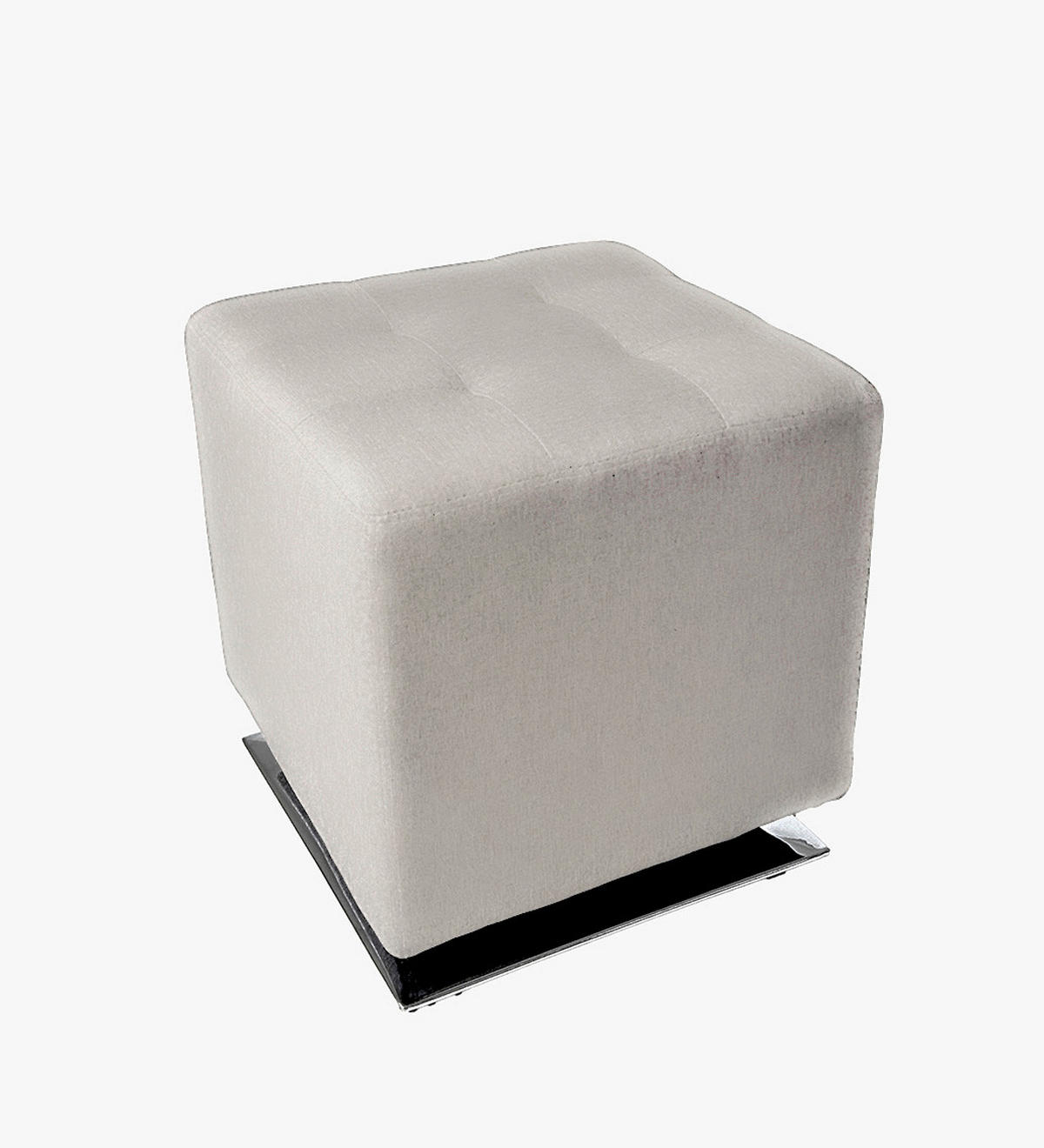 HOCKER in Textil Kaschmir  - Chromfarben/Kaschmir, MODERN, Textil/Metall (41/43/41cm)