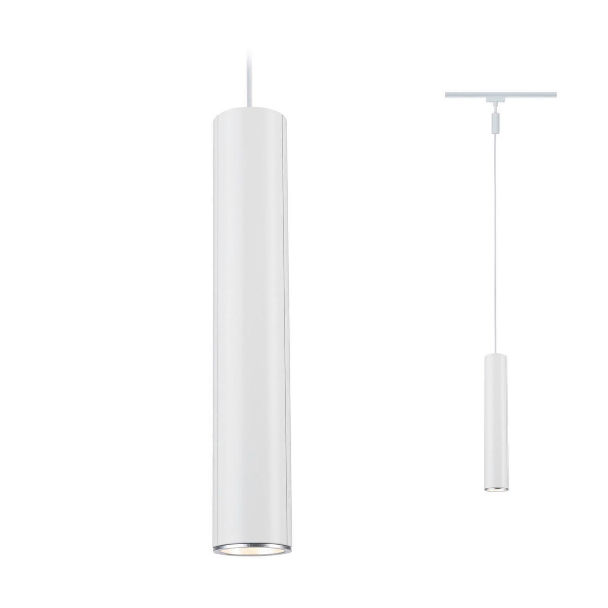 SCHIENENSYSTEM-HÄNGELEUCHTE - Chromfarben/Weiß, Basics, Metall (6,5/38,3cm) - Paulmann