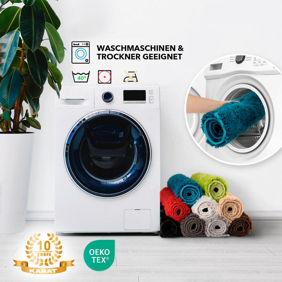 BADEMATTE Atlantis Türkis 60/100 cm  - Türkis, Basics, Kunststoff/Textil (60/100cm) - Floordirekt