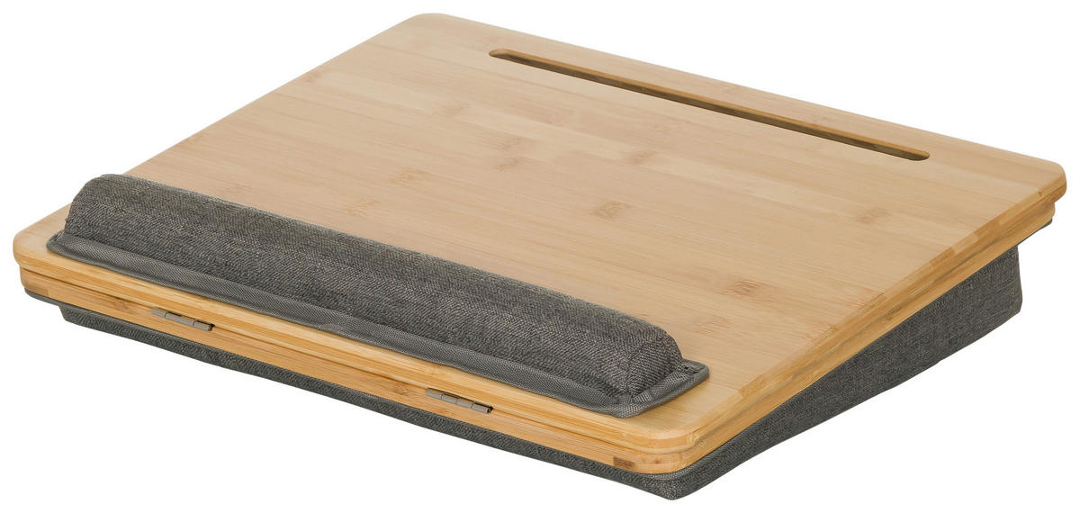 LAPTOPSTÖD - brun/grå, Basics, textil/naturmaterial (42/9/34cm) - MID.YOU
