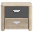 NACHTKÄSTCHEN in Anthrazit, Sonoma Eiche  - Eichefarben/Anthrazit, Design, Holzwerkstoff (54/44/41cm) - Carryhome