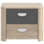 NACHTSCHRANK 54/44/41 cm  - Eichefarben/Anthrazit, Basics, Holzwerkstoff (54/44/41cm) - Carryhome