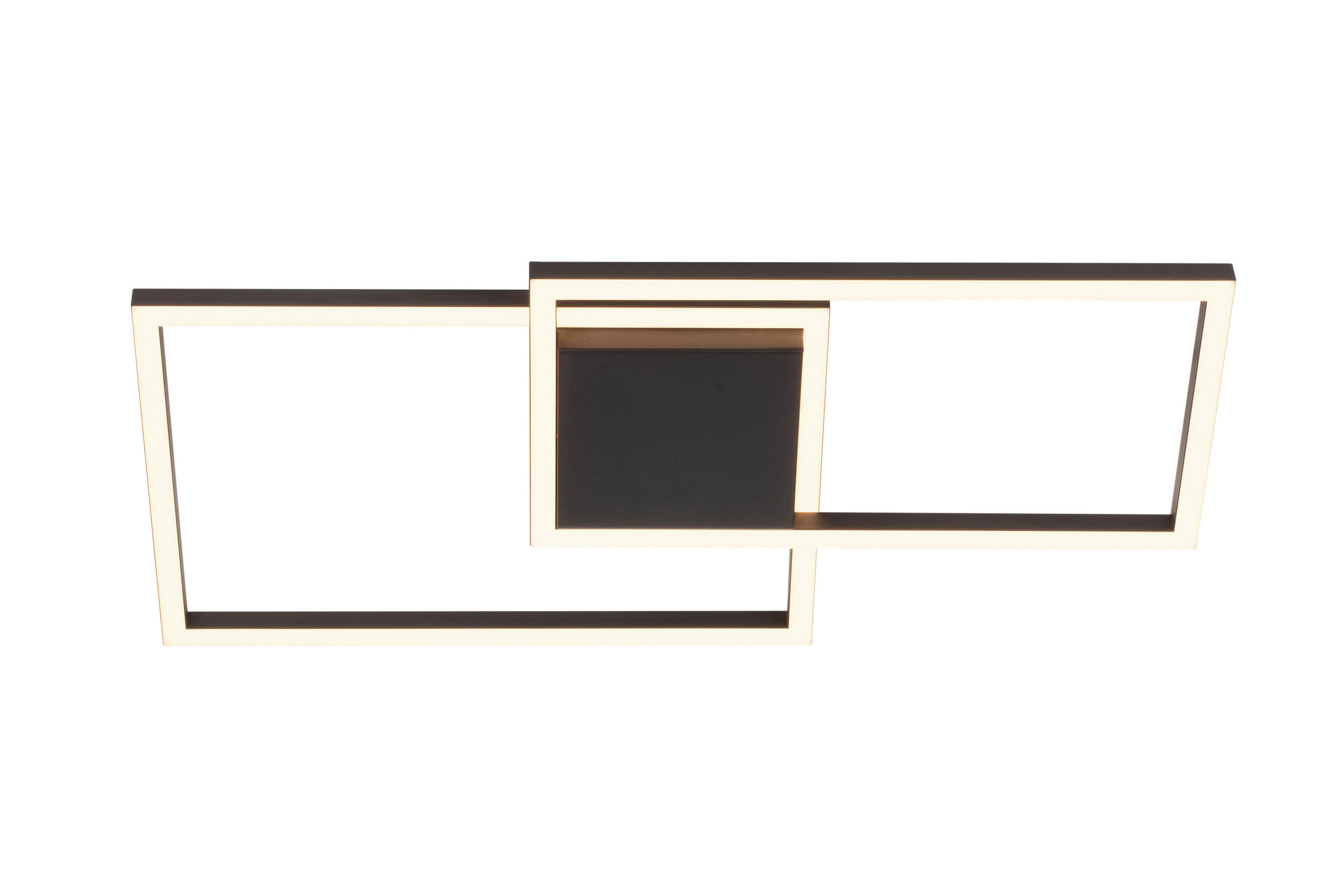 LED-DECKENLEUCHTE Paris 49/24,5/5 cm   - Schwarz, Basics, Metall (49/24,5/5cm) - Boxxx