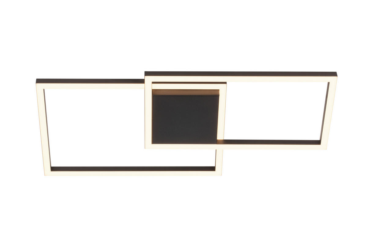 LED-DECKENLEUCHTE Paris 49/24,5/5 cm   - Schwarz, Basics, Metall (49/24,5/5cm) - Boxxx