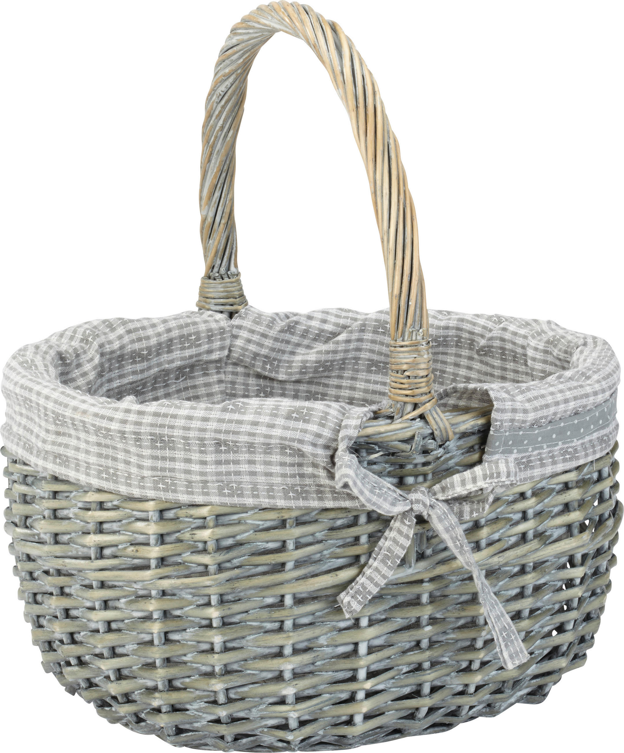 EINKAUFSKORB  - Blau/Naturfarben, LIFESTYLE, Holz/Textil (34/18/26/24cm) - Landscape