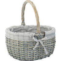 EINKAUFSKORB  - Blau/Naturfarben, LIFESTYLE, Holz/Textil (34/18/26/24cm) - Landscape