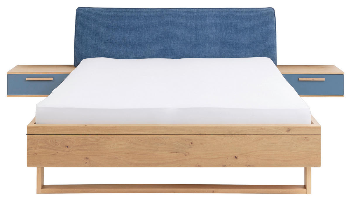 SCHLAFZIMMER Blau, Eichefarben  - Blau/Eichefarben, Design, Holzwerkstoff/Textil (180/200cm) - Musterring
