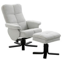 RELAXSESSELSET Lederlook (vegan)    - Schwarz/Weiß, Design, Textil/Metall (78/101/90cm) - Livetastic