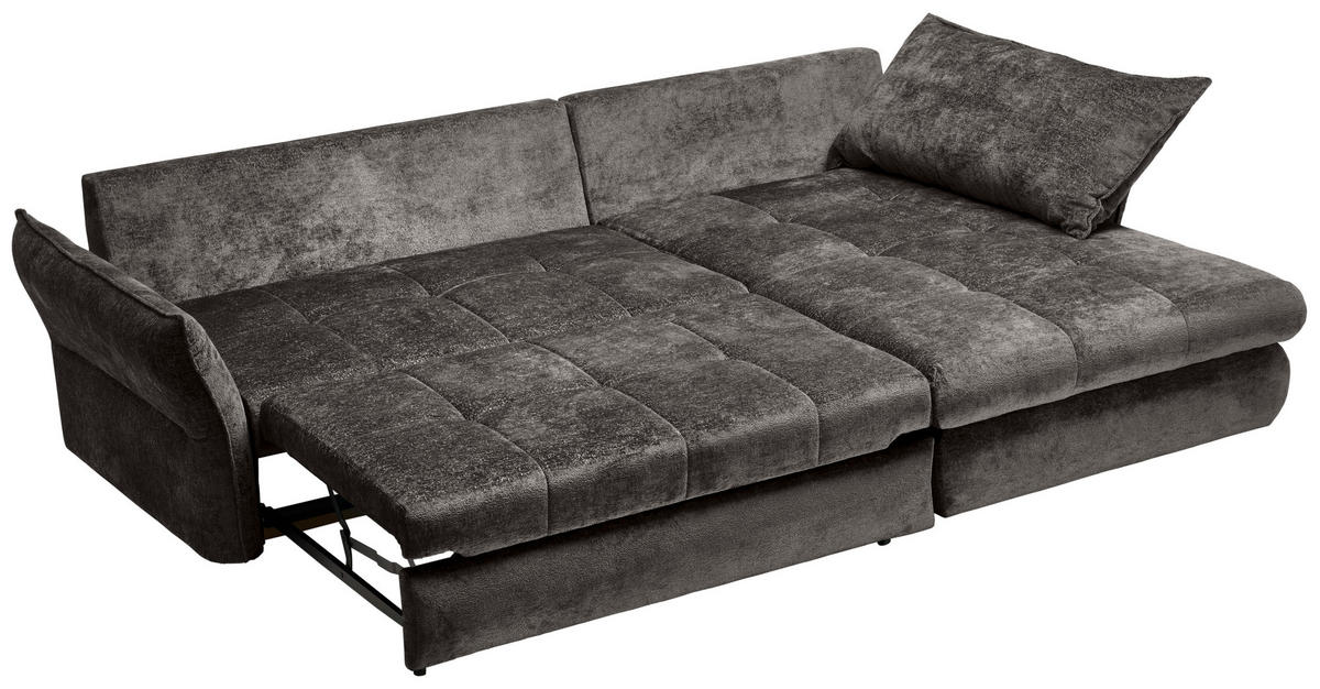 ECKSOFA in Chenille Graphitfarben  - Schwarz/Graphitfarben, Konventionell, Kunststoff/Textil (275/180cm) - Stylife