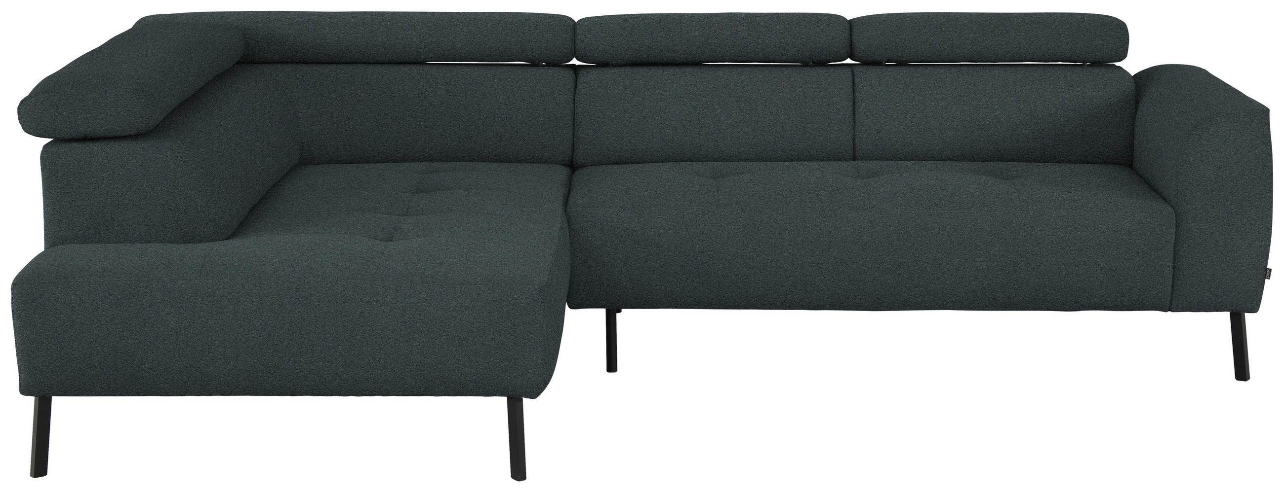 ECKSOFA  in Struktur Dunkelgrau  205/280 cm  - Dunkelgrau/Schwarz, Design, Textil/Metall (205/280cm) - Xora