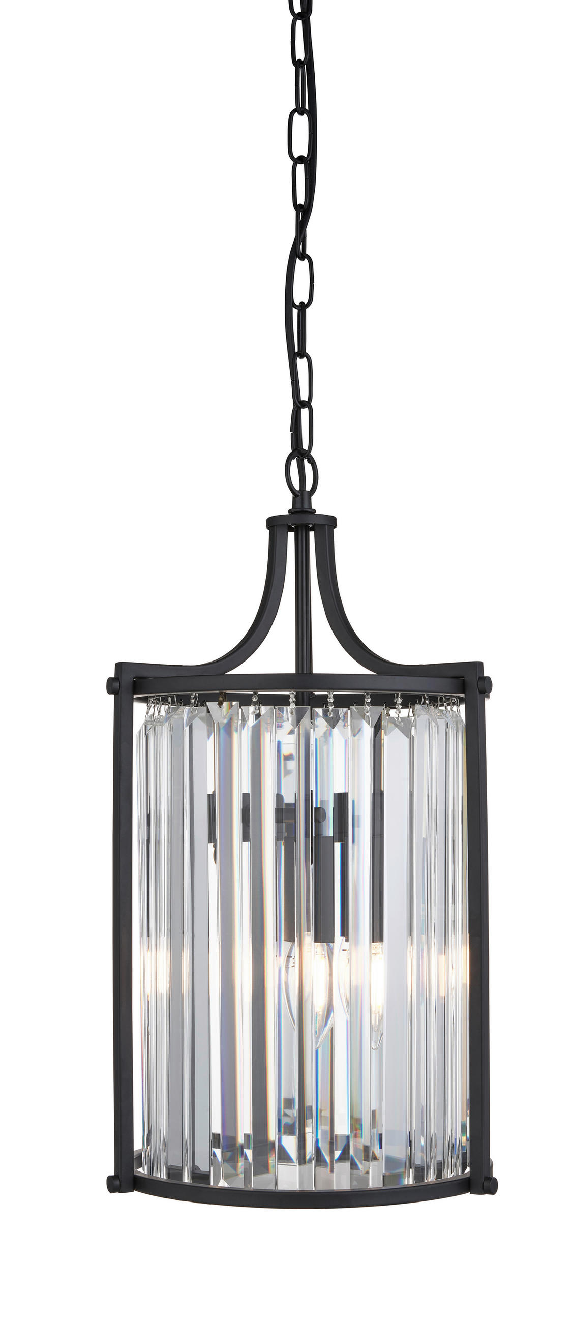 KRISTALL-HÄNGELEUCHTE 26/150 cm   - Schwarz, Design, Glas/Metall (26/150cm)