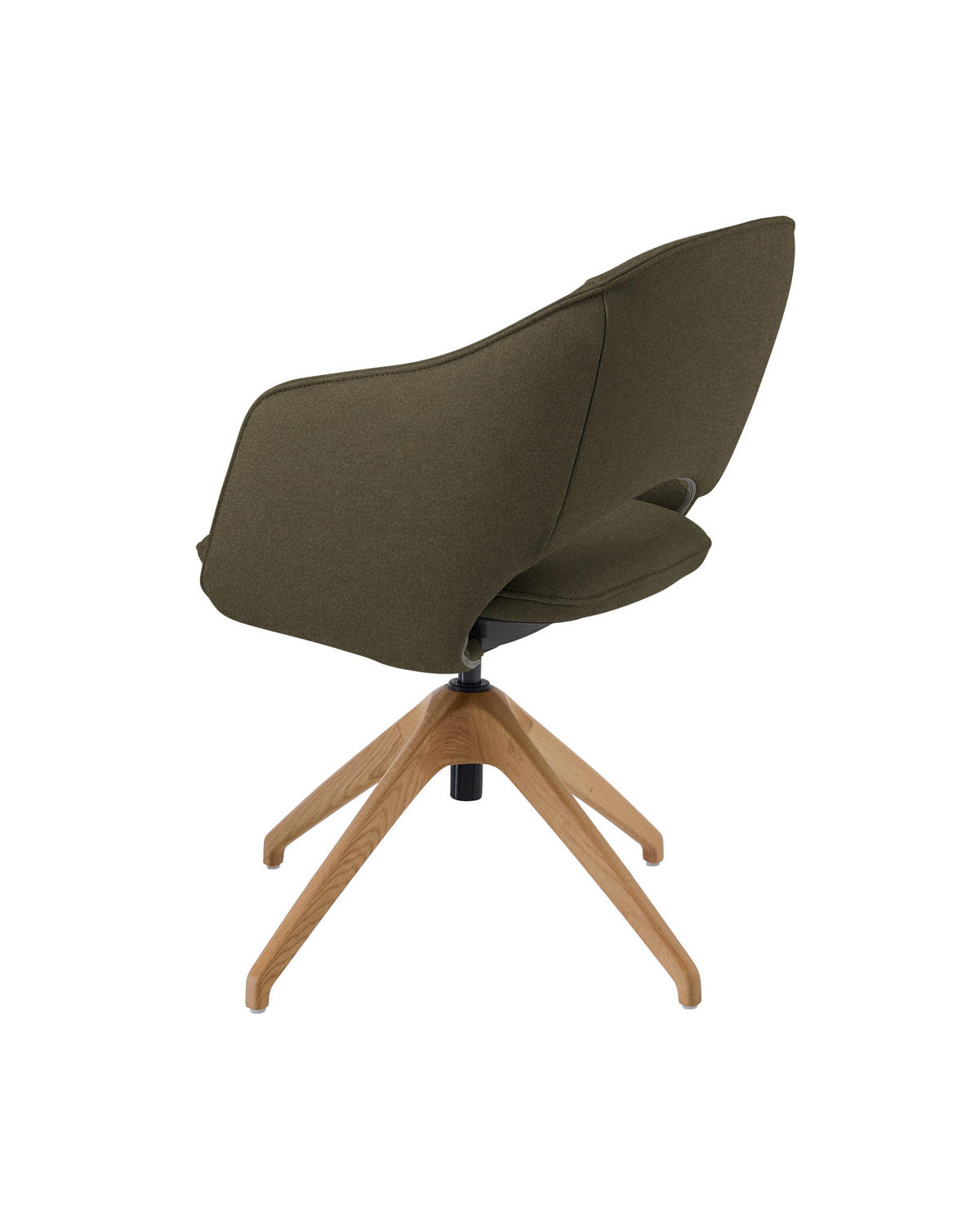 ARMLEHNSTUHL  in Echtleder naturbelassen  - Wildeiche/Olivgrün, Design, Leder/Holz (63/74-90/57-73cm) - Koinor