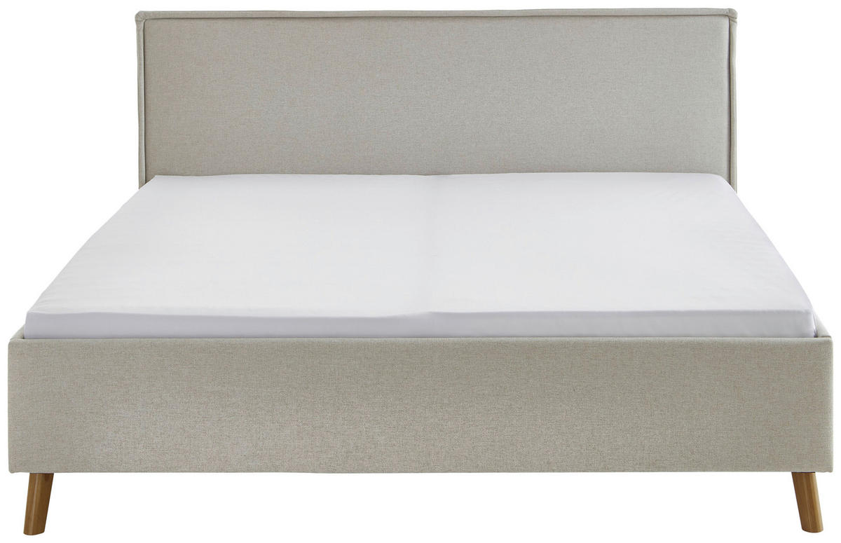 POLSTERBETT 180/200 cm,  in Beige,  - Eichefarben/Beige, Basics, Holz/Textil (180/200cm) - Boxxx
