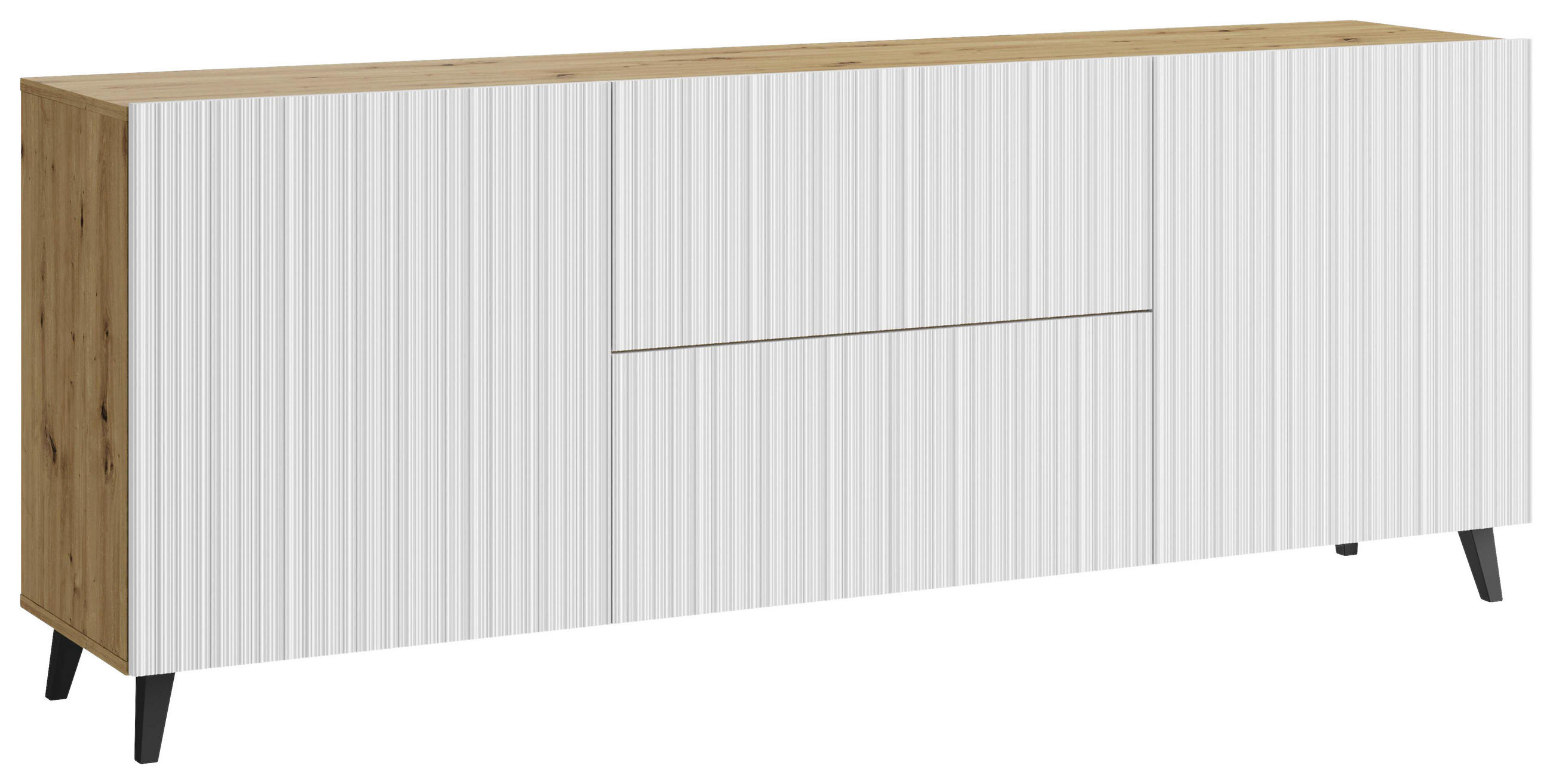 LOWBOARD  in 180/69,4/39 cm  - Schwarz/Weiß, Trend, Holzwerkstoff/Kunststoff (180/69,4/39cm) - Livetastic