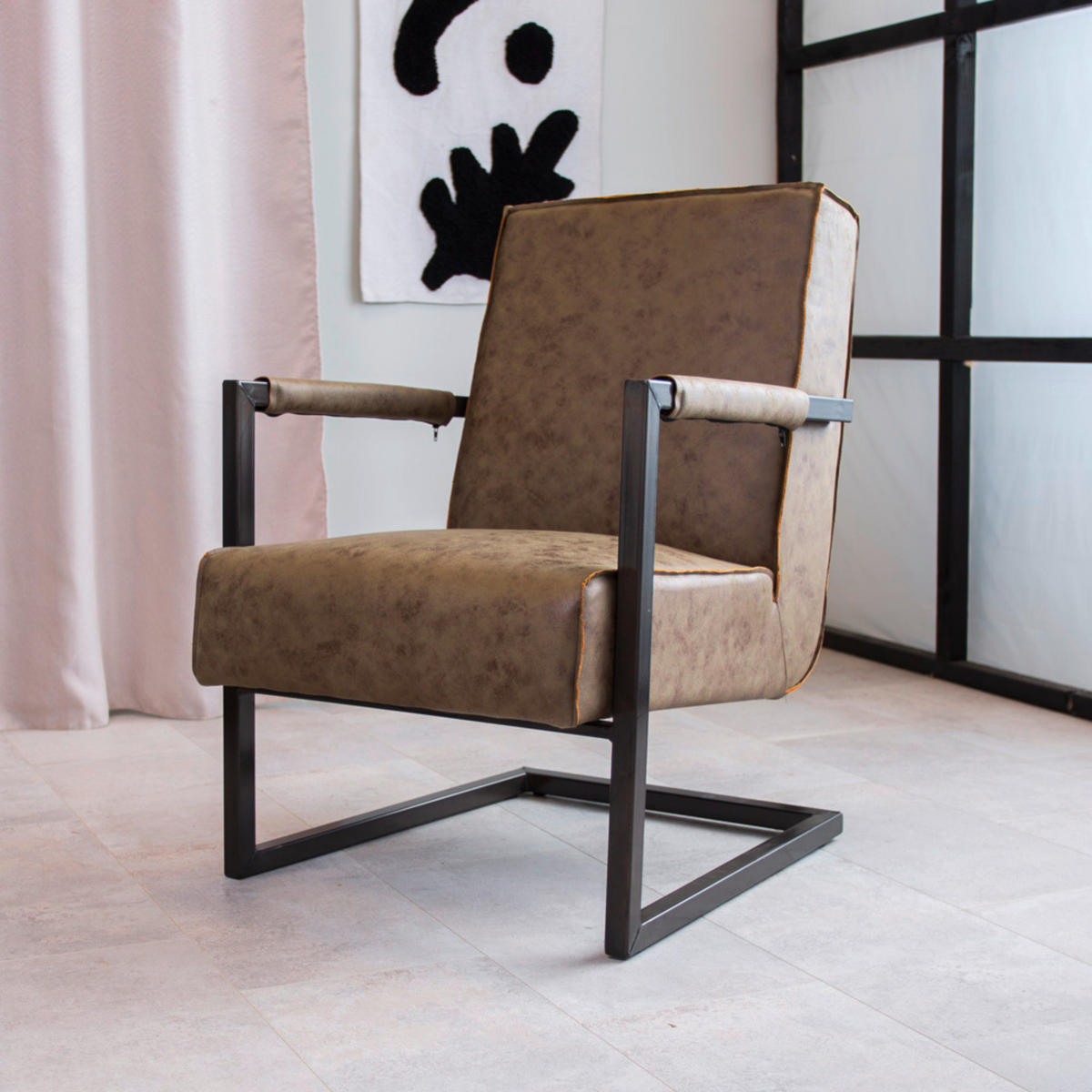 SESSEL in Mikrofaser Grün  - Schwarz/Grün, MODERN, Textil/Metall (62/84/70cm) - MID.YOU