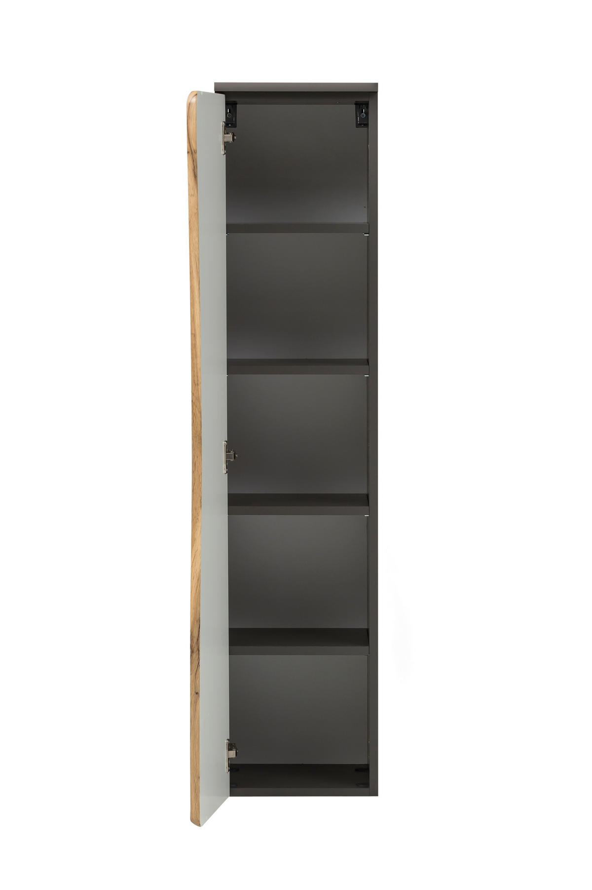 MIDISCHRANK 30/130/35 cm  - Eiche Wotan/Silberfarben, Natur, Holzwerkstoff/Kunststoff (30/130/35cm) - Xora